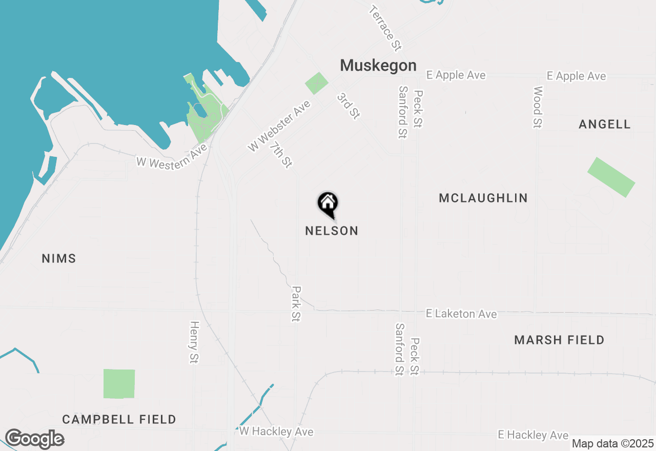 Map of 323 W Grand Avenue, Muskegon, MI 49441
