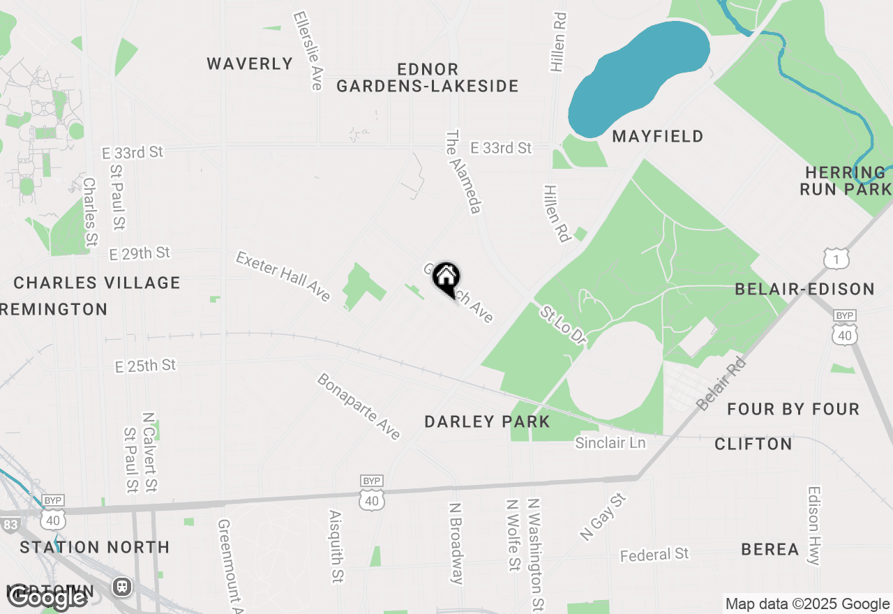 Map of 1625 Homestead Street, Baltimore, MD 21218