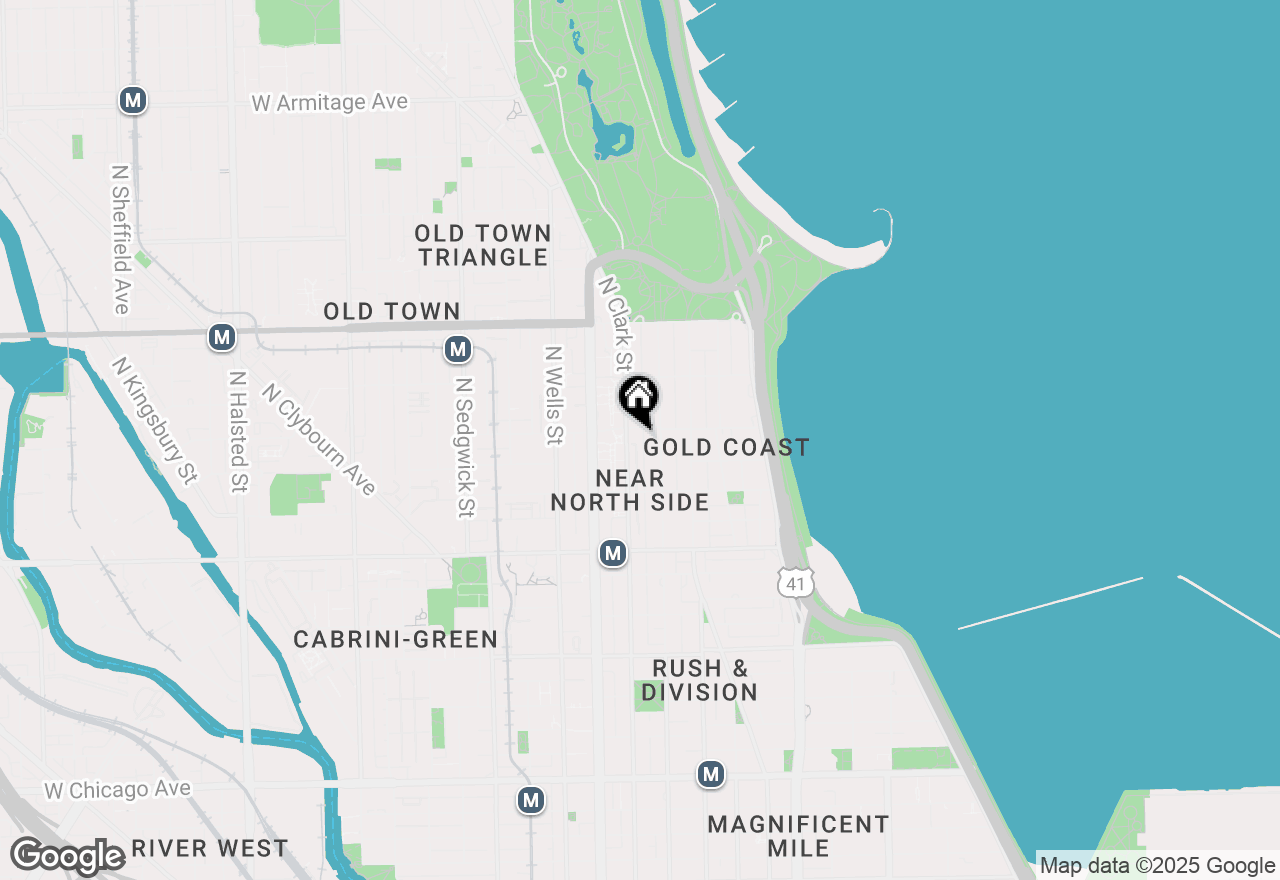 Map of 1343 N Sutton Place, Chicago, IL 60610