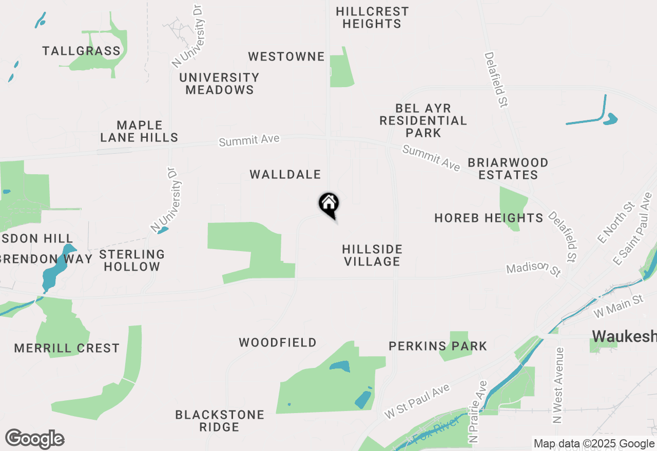 Map of 316 Hillview Cir, Waukesha, WI 53188