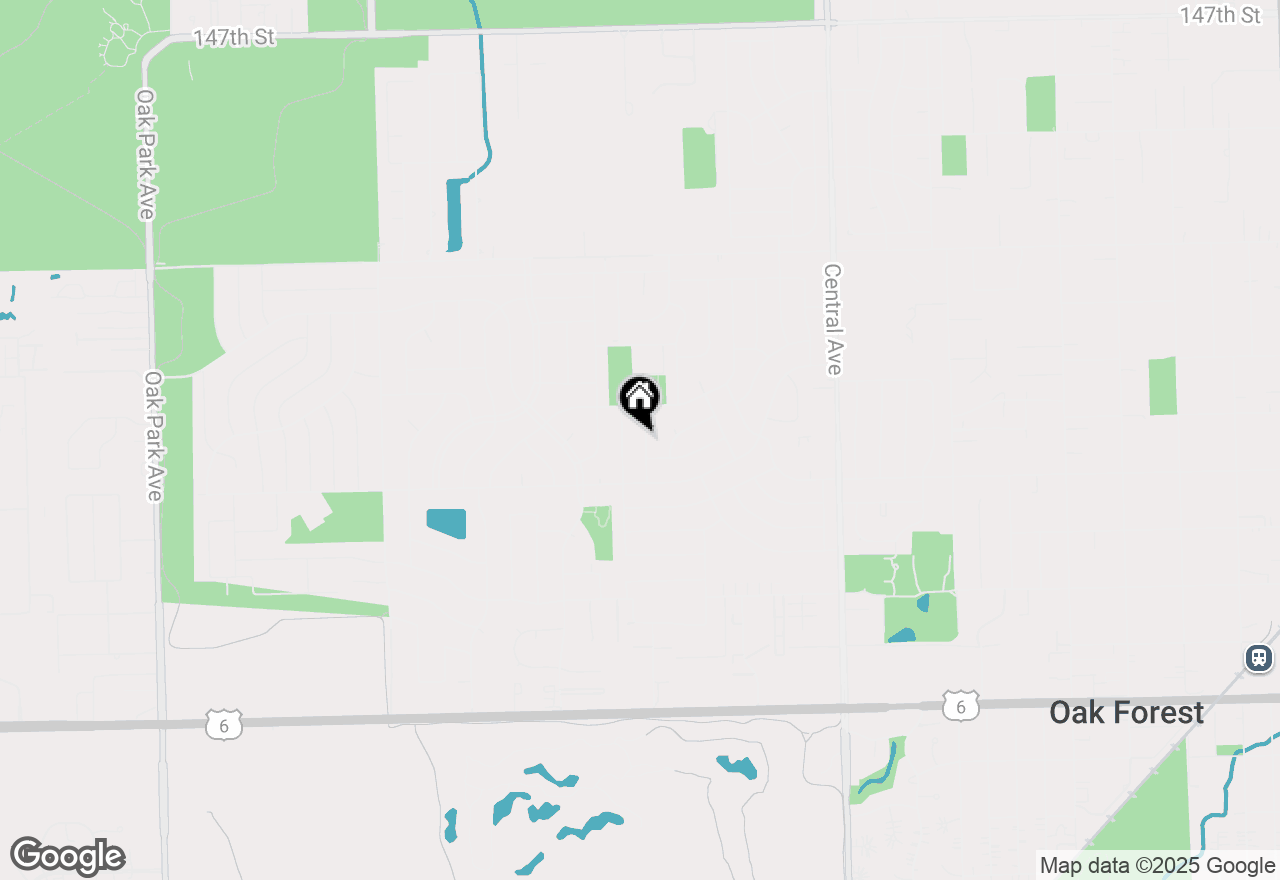 Map of 15424 David Lane, Oak Forest, IL 60452