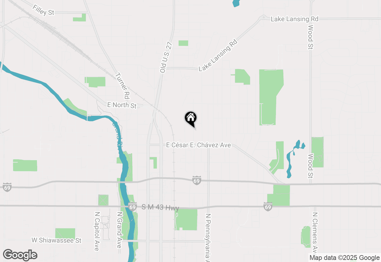 Map of 1317 Ballard Street, Lansing, MI 48906