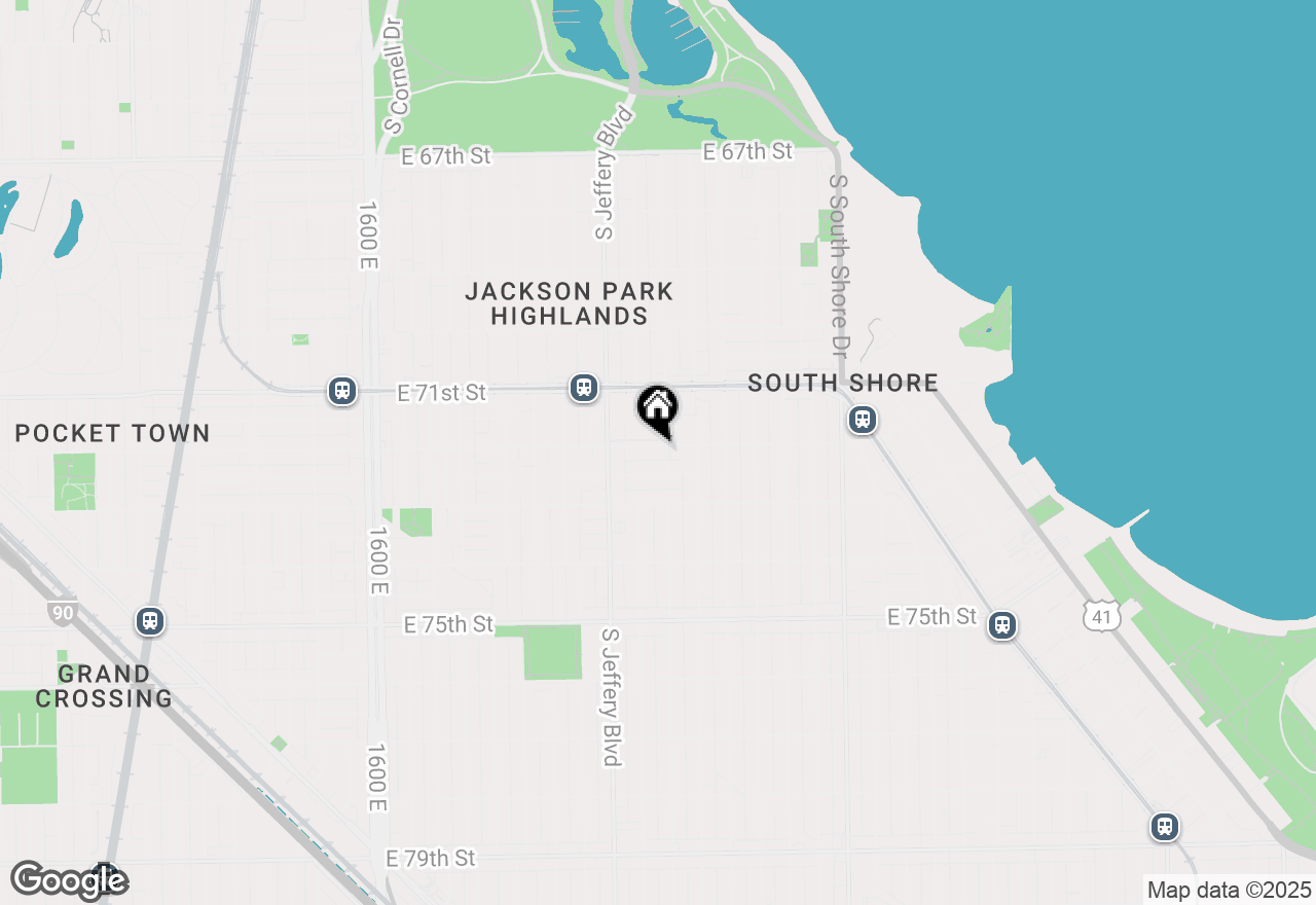 Map of 2051 E 72nd Street #1B, Chicago, IL 60649