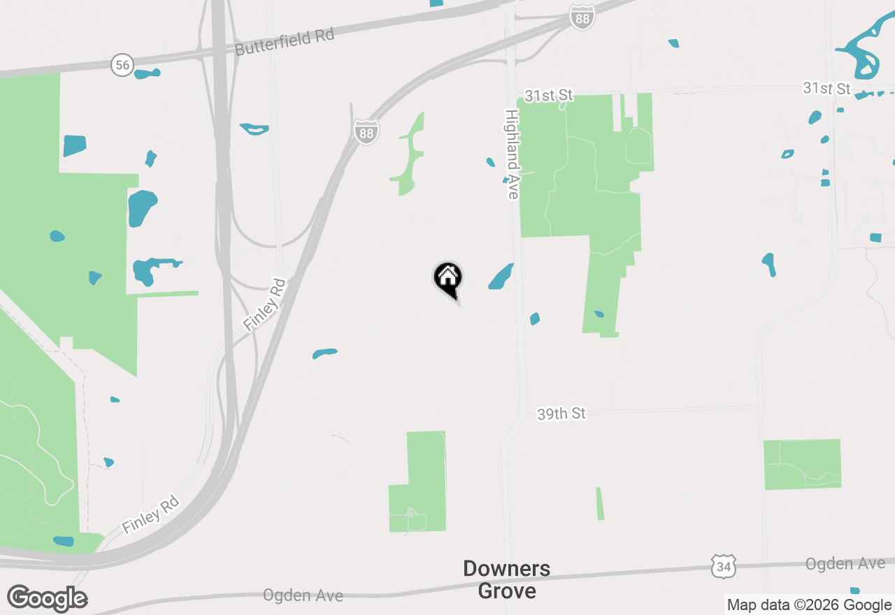 Map of 1161 Barneswood Drive, Downers Grove, IL 60515