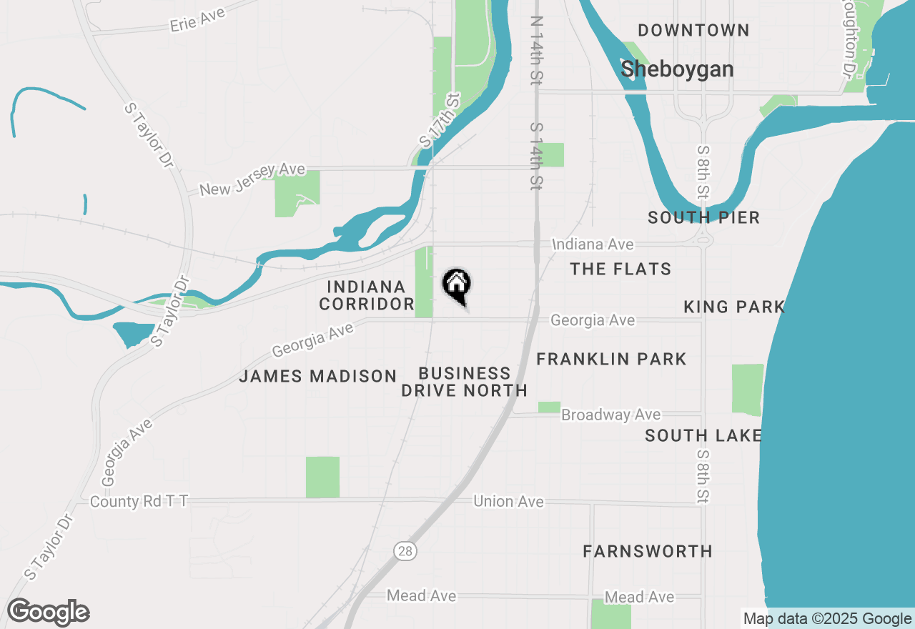 Map of 1634 Georgia Ave, Sheboygan, WI 53081