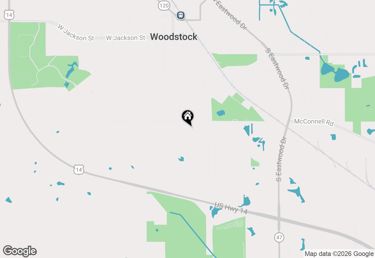 Map of 327 Burbank Avenue, Woodstock, IL 60098