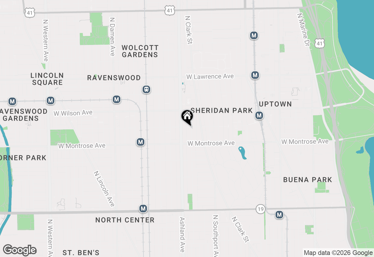 Map of 1515 W Sunnyside Avenue #2W, Chicago, IL 60640
