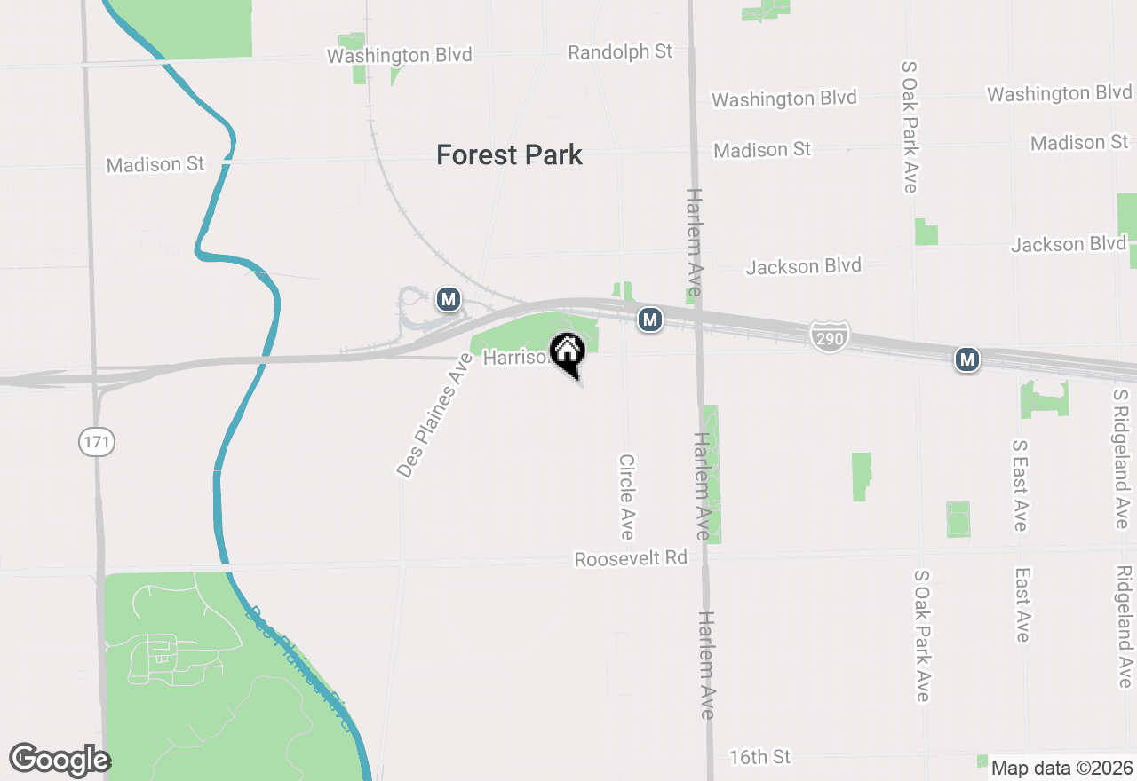 Map of 831 Thomas Avenue, Forest Park, IL 60130