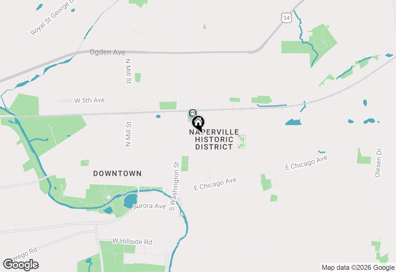 Map of 144 N Ellsworth Street, Naperville, IL 60540