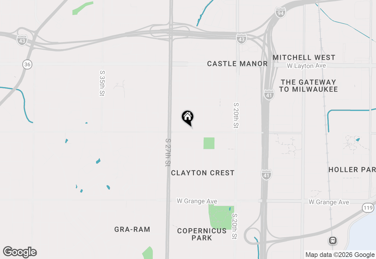 Map of 2434 W Edgerton Ave, Milwaukee, WI 53221