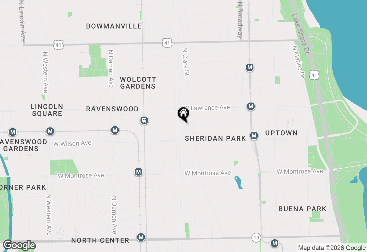 Map of 1535 W Leland Avenue #GW, Chicago, IL 60640