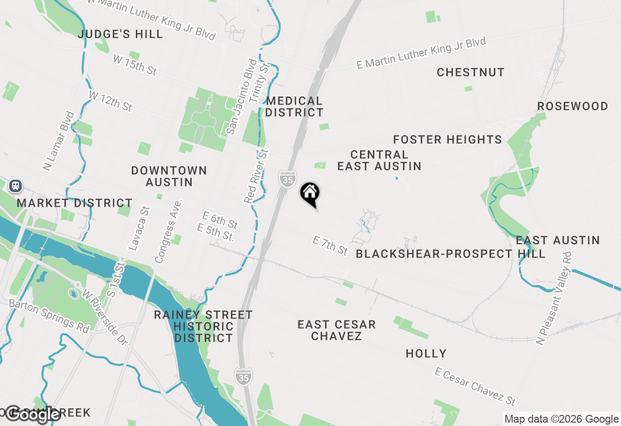 Map of 1003 E 9th St, Austin, TX 78702