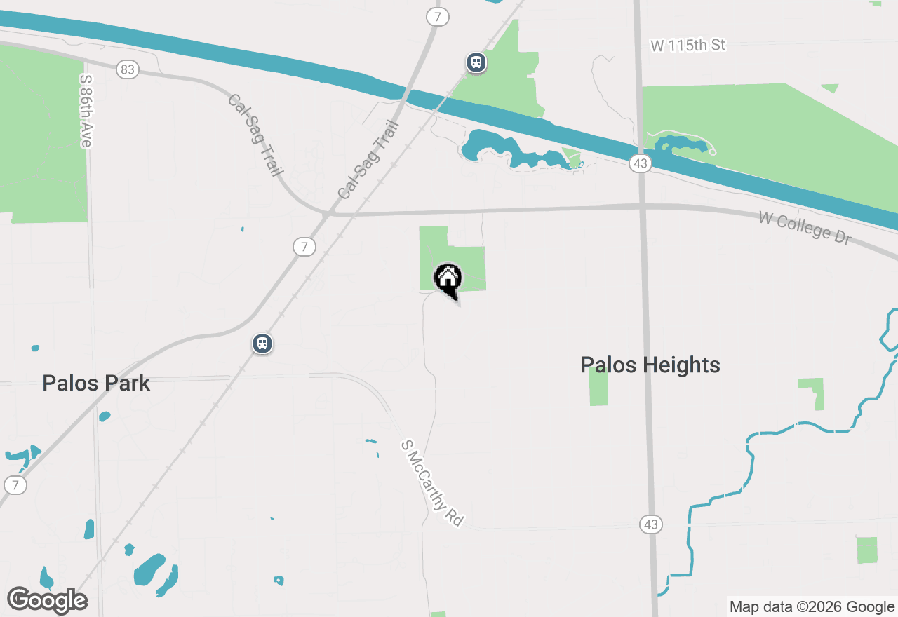 Map of 12101 S Coach Road, Palos Heights, IL 60463