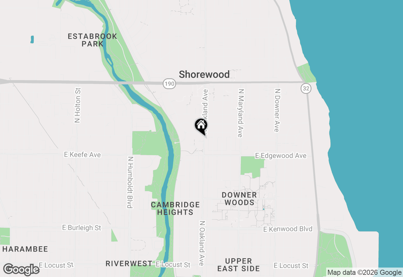 Map of 3575 N Oakland Ave #D, Shorewood, WI 53211