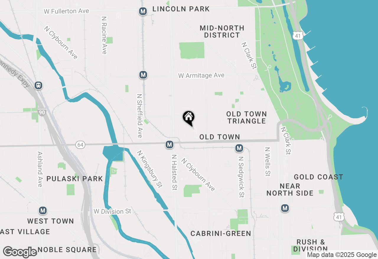 Map of 1646 N Orchard Street #1S, Chicago, IL 60614