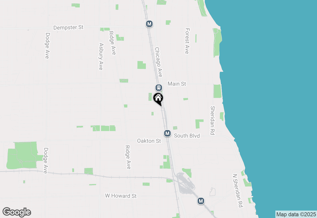 Map of 711 Custer Avenue, Evanston, IL 60202