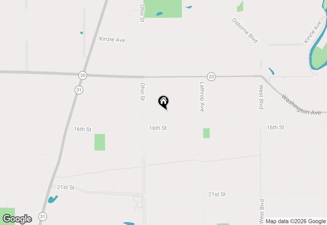 Map of 1424 Oregon St, Racine, WI 53405