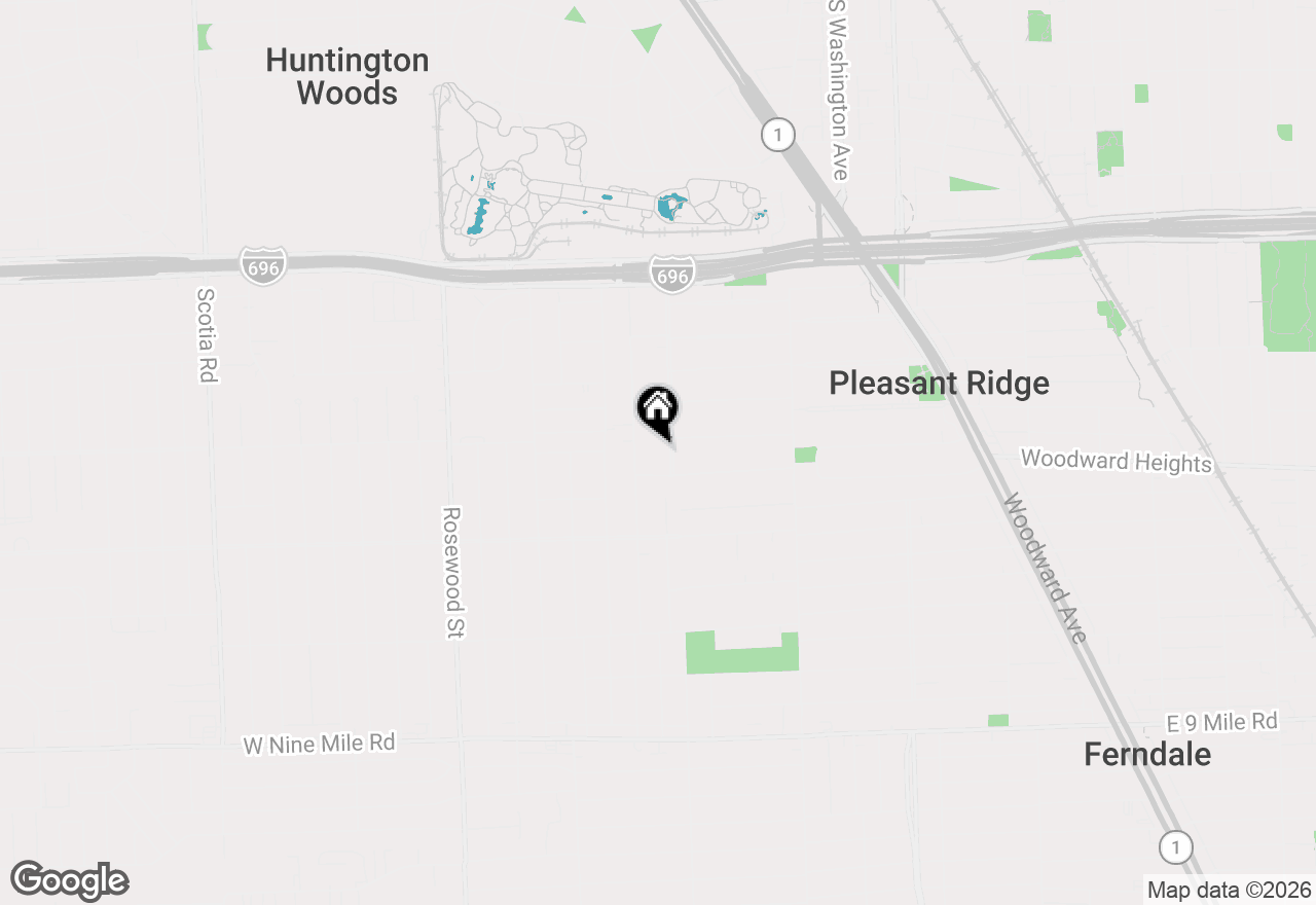 Map of 86 Oakdale Boulevard, Pleasant Ridge, MI 48069