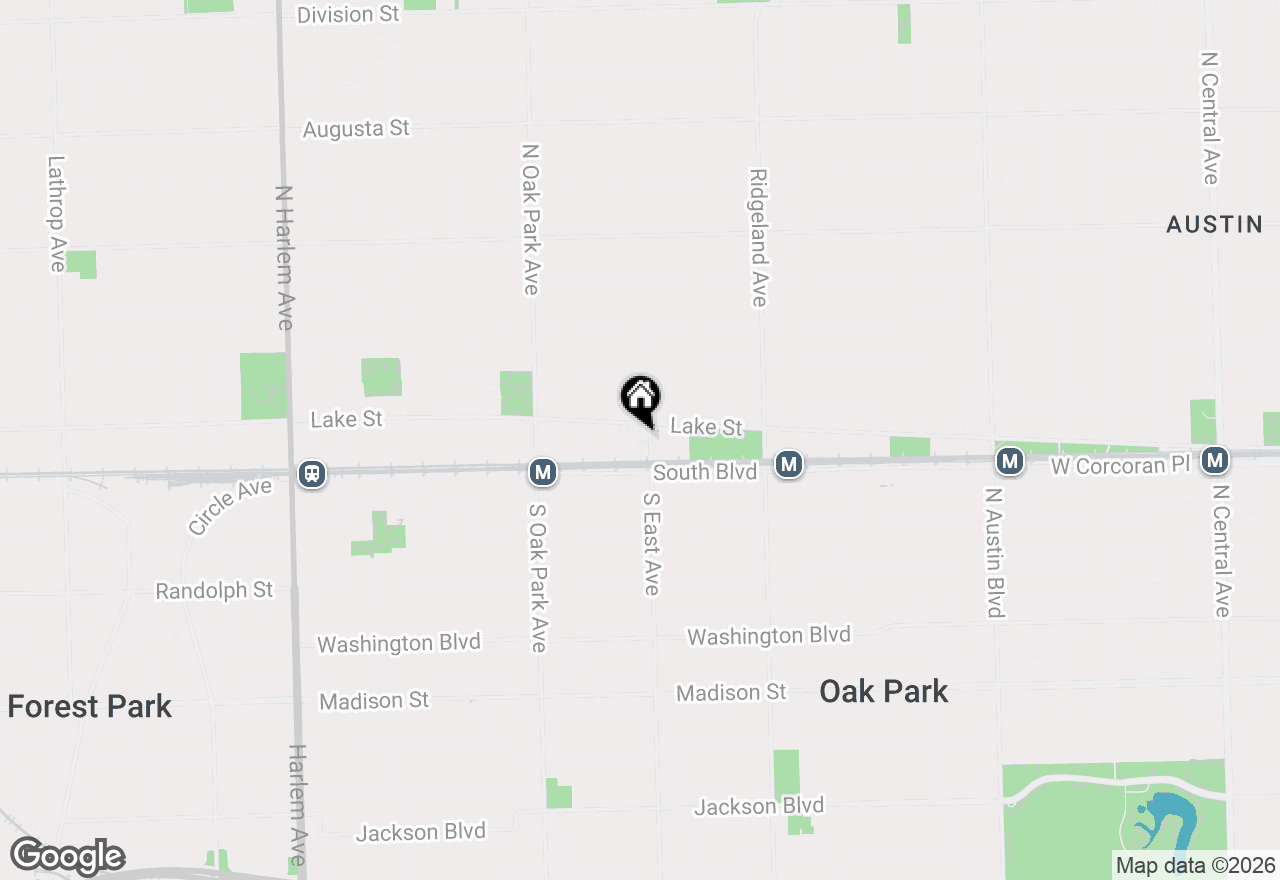 Map of 132 Frank Lloyd Wright Lane, Oak Park, IL 60302