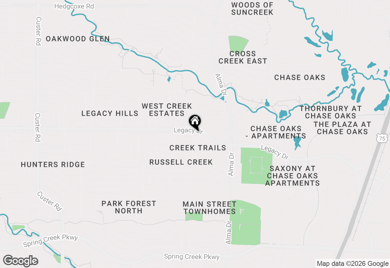 Map of 6945 Hickory Creek, Plano, TX 75023