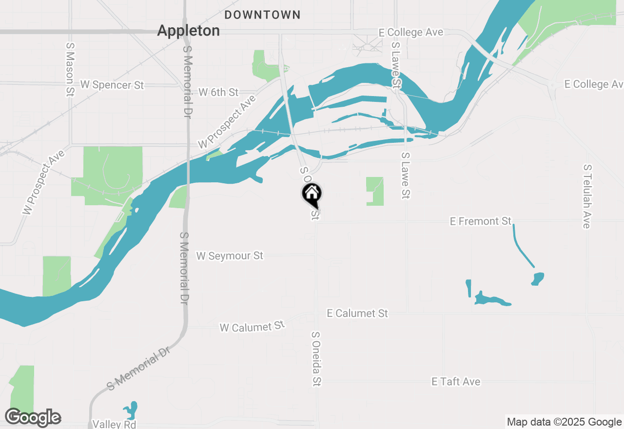 Map of 1317 S Oneida St, Appleton, WI 54915