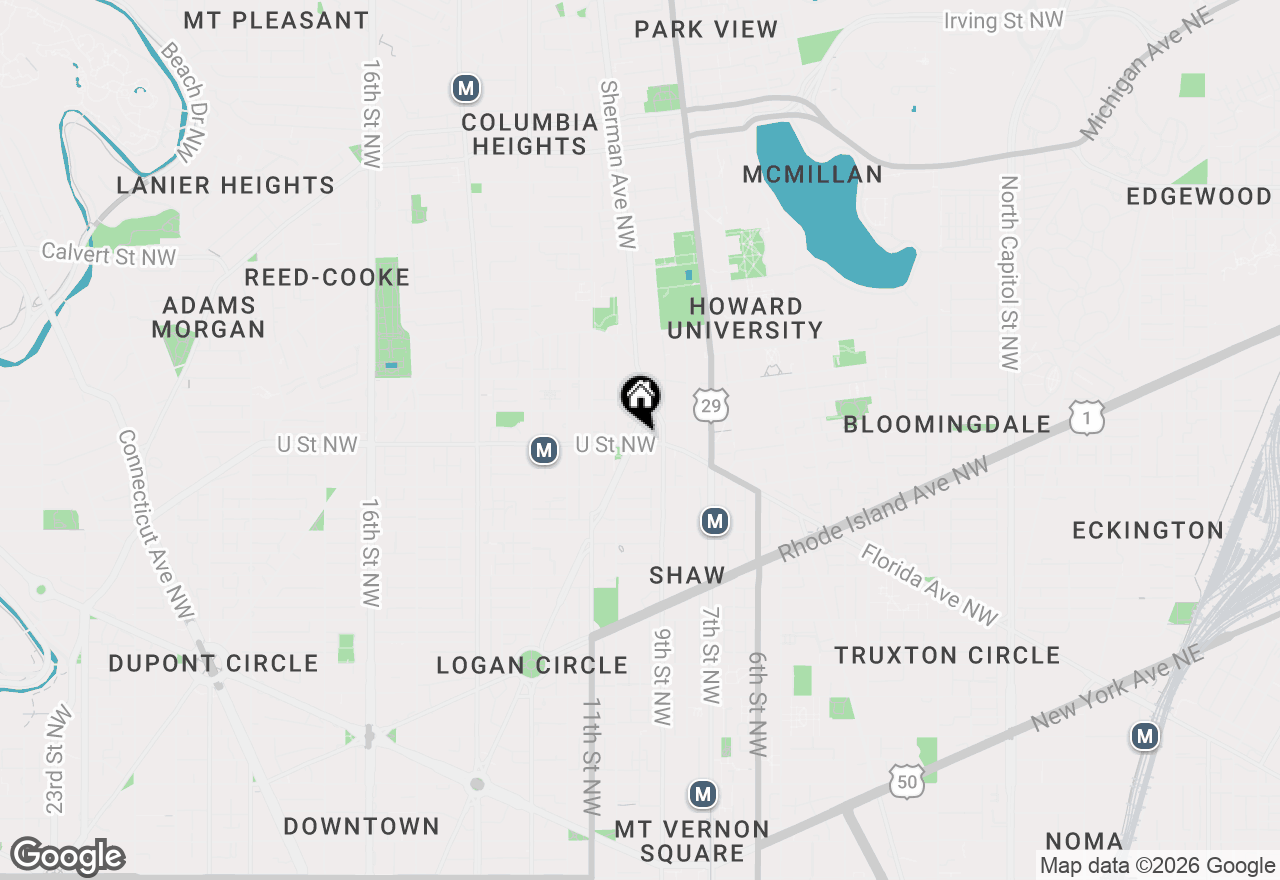 Map of 925 U Street Nw, Washington, DC 20001