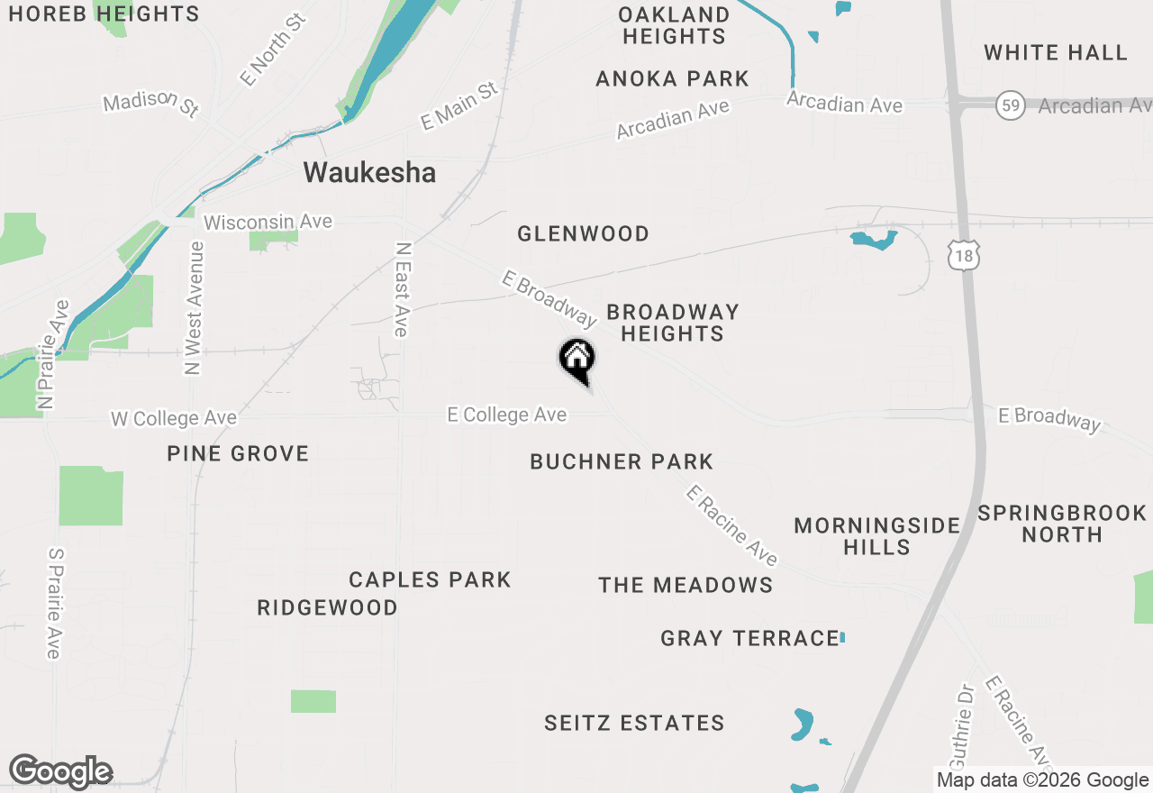 Map of 613 Brasted Pl, Waukesha, WI 53186