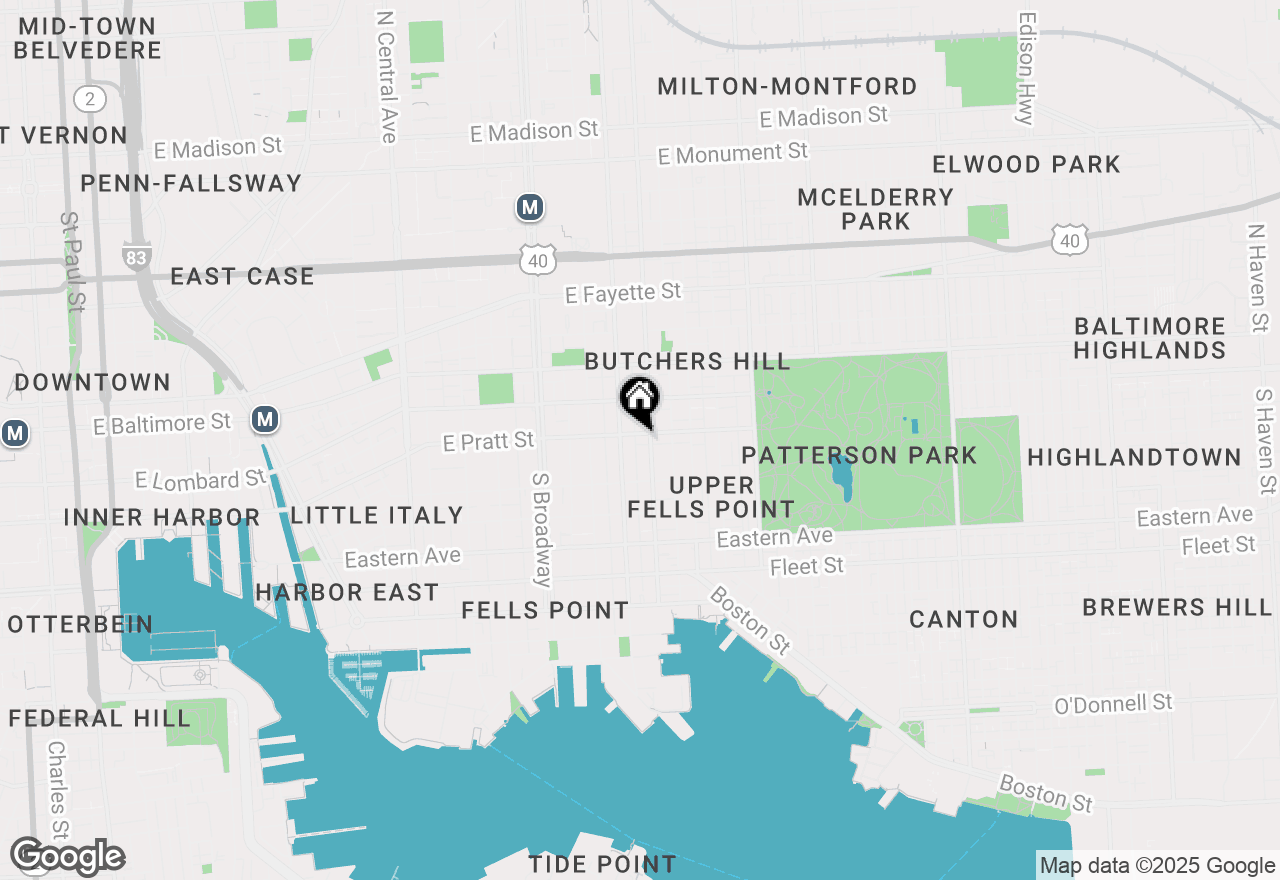 Map of 1923 E Pratt Street #LL, Baltimore, MD 21231