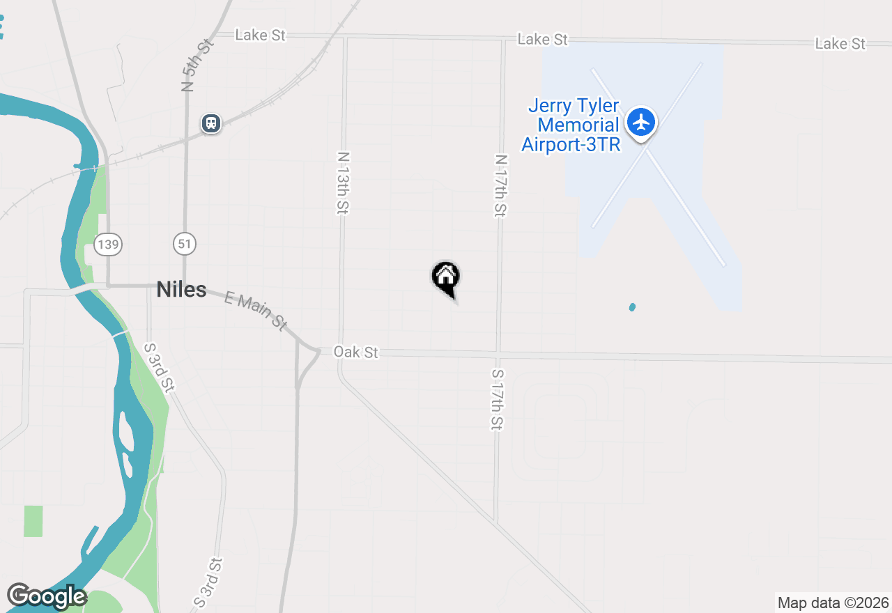 Map of 36 N 16th Street, Niles, MI 49120