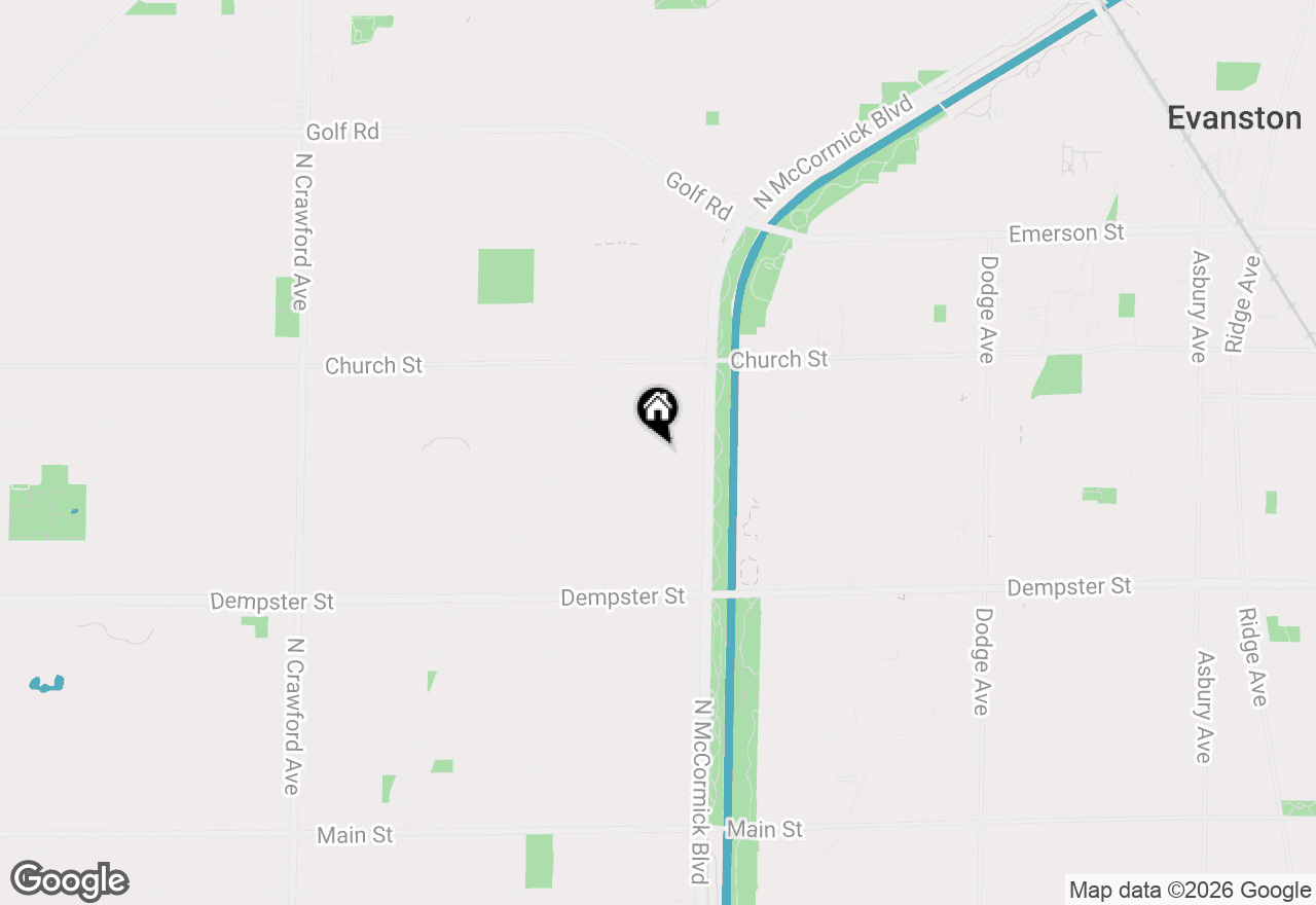 Map of 9024 Ewing Avenue, Evanston, IL 60203