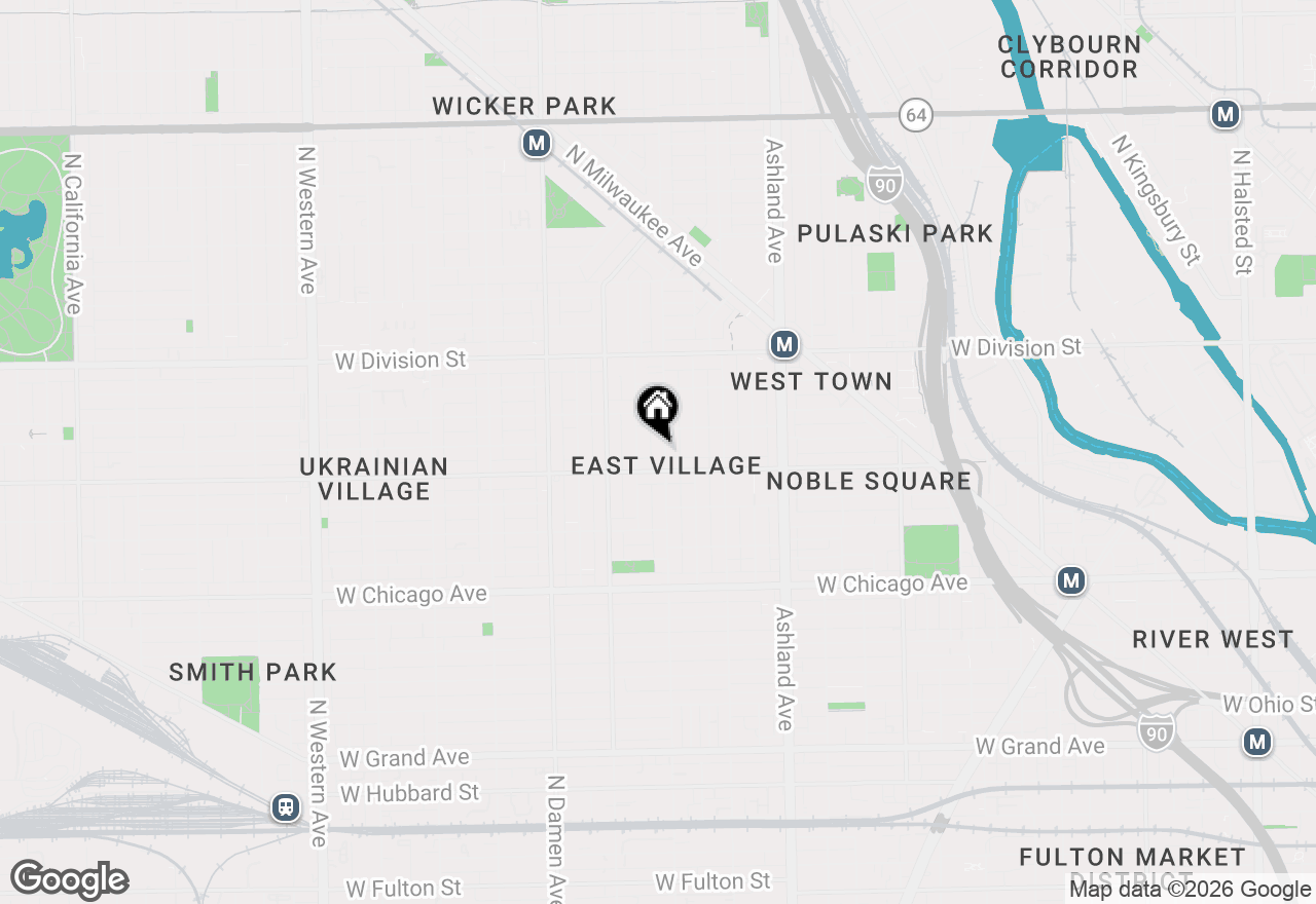 Map of 1018 N Wood Street #3, Chicago, IL 60622