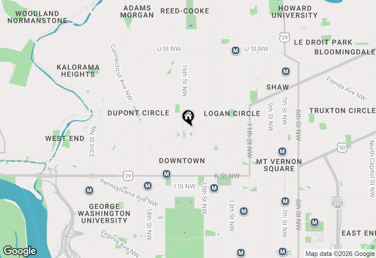 Map of 1 Scott Circle Nw #818, Washington, DC 20036
