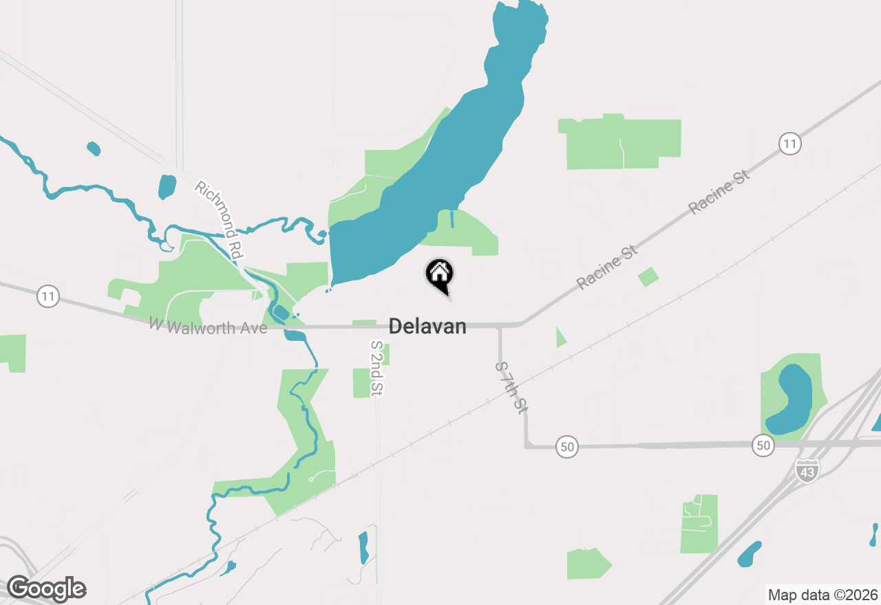 Map of 412 Mcdowell St, Delavan, WI 53115