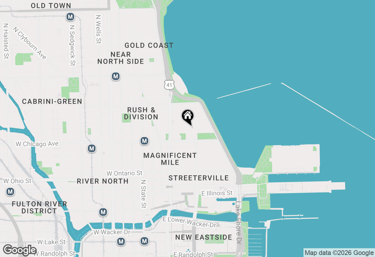 Map of 201 E Chestnut Street #3A, Chicago, IL 60611