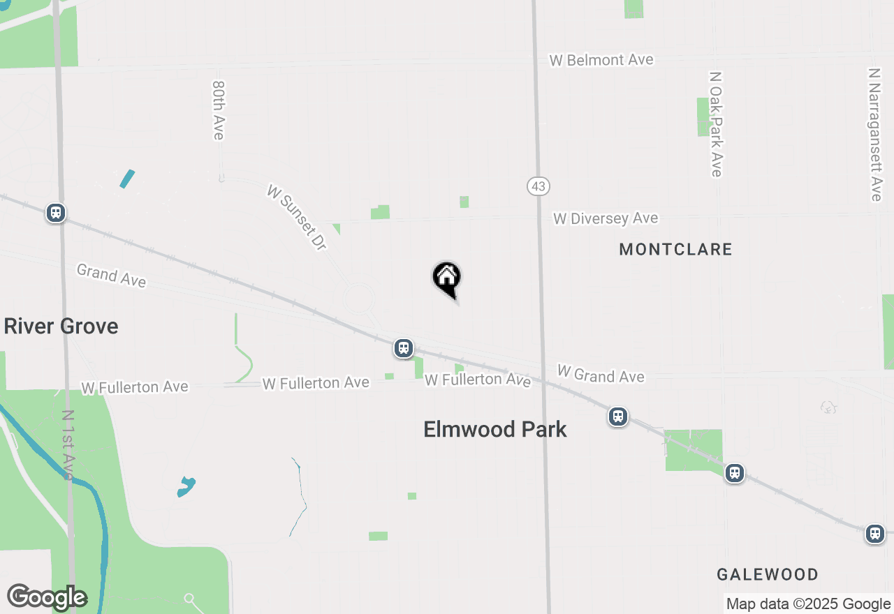 Map of 2539 N 74th Court, Elmwood Park, IL 60707