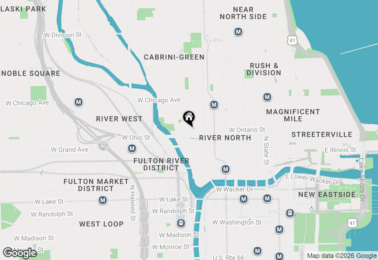 Map of 420 W Ontario Street #301, Chicago, IL 60654