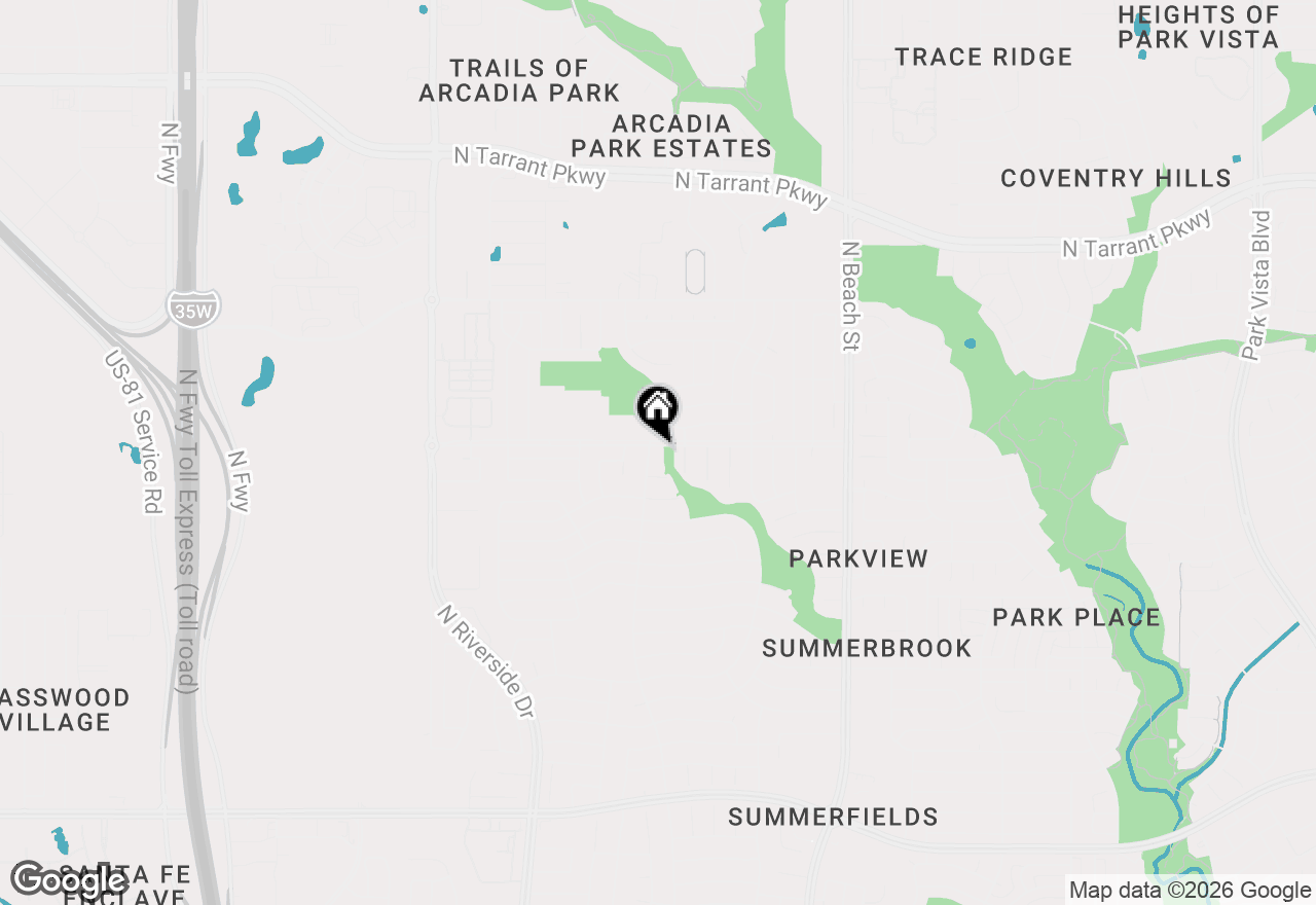 Map of 7932 Buttonwood Drive, Fort Worth, TX 76137