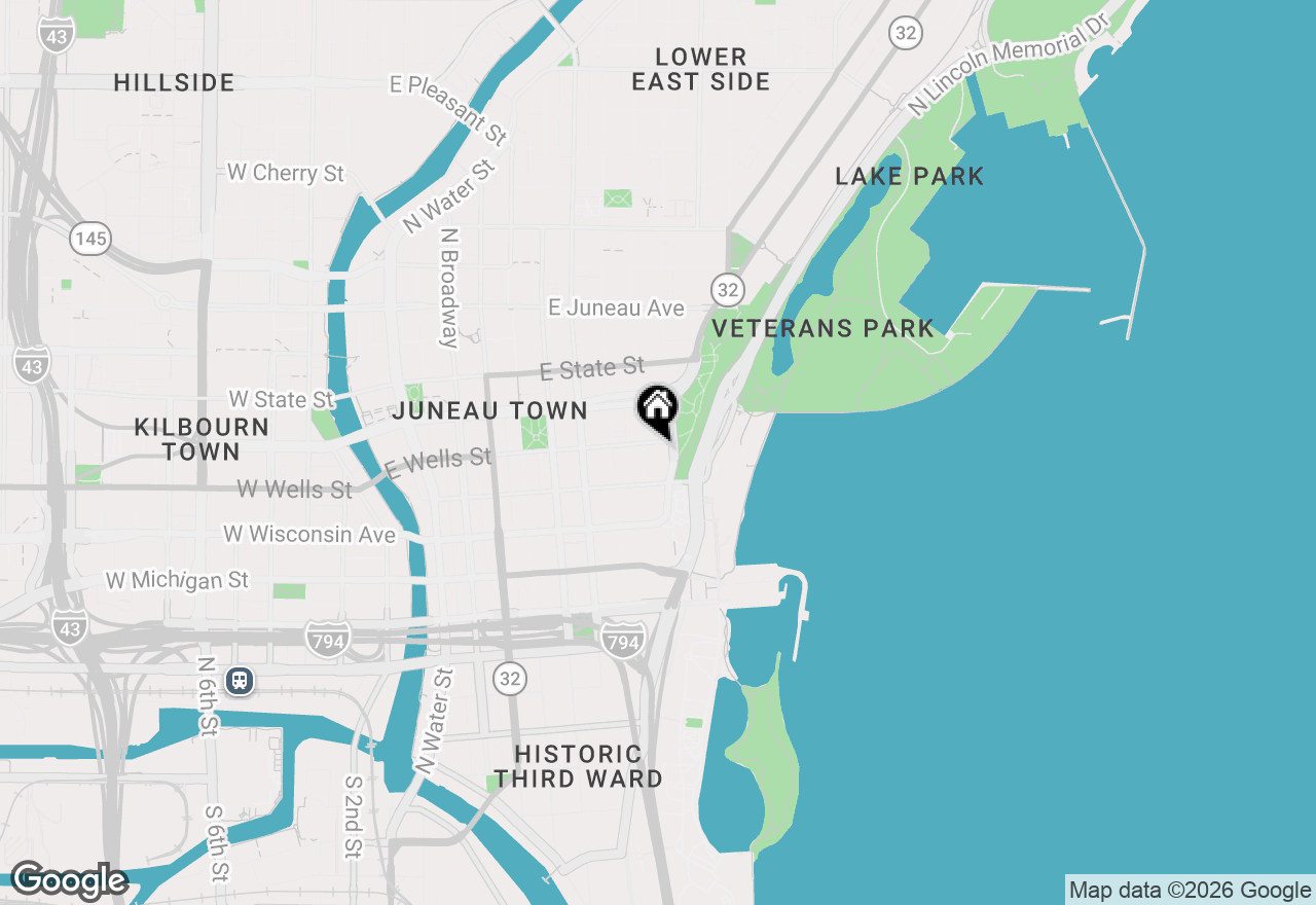 Map of 925 E Wells St #425, Milwaukee, WI 53202