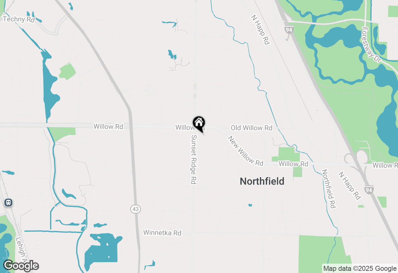 Map of 455 Sunset Ridge Road, Northfield, IL 60093