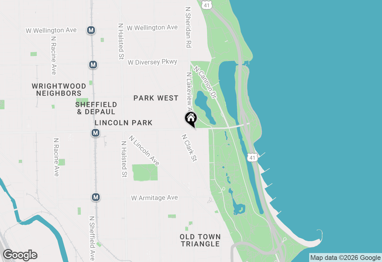 Map of 399 W Fullerton Parkway #16E, Chicago, IL 60614