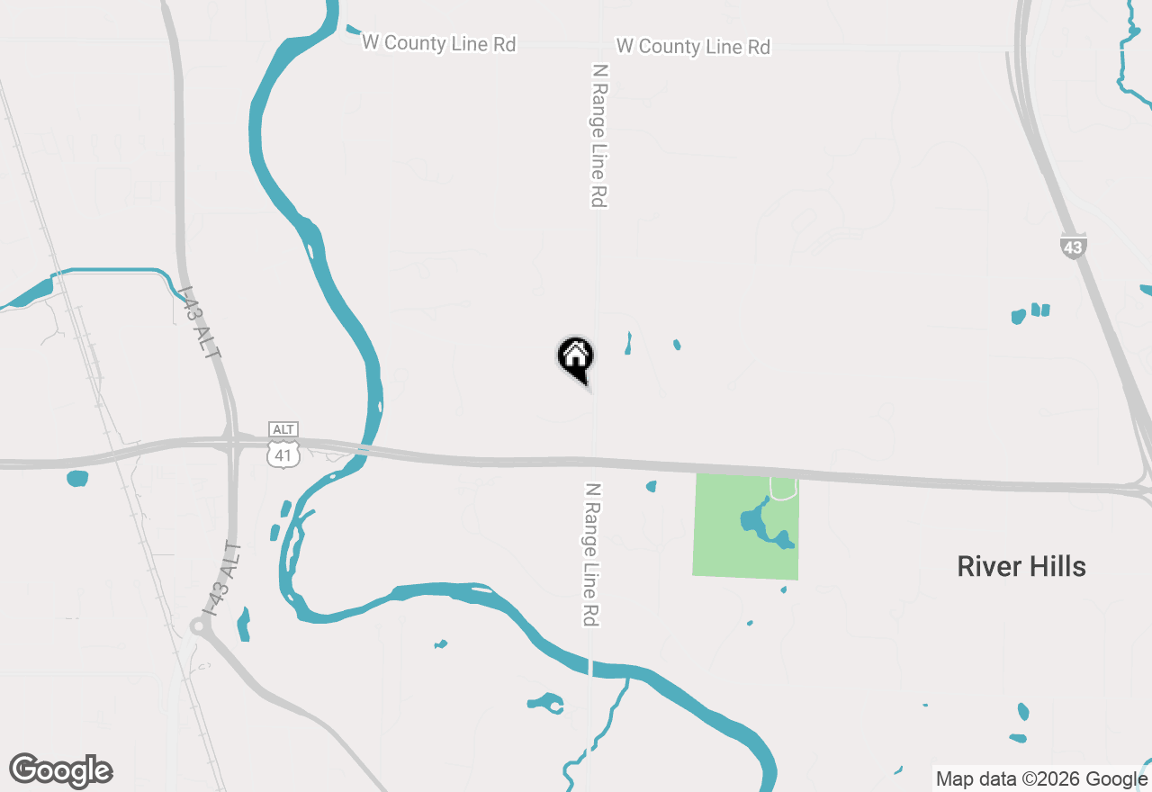 Map of 9001 N Range Line Rd, River Hills, WI 53217