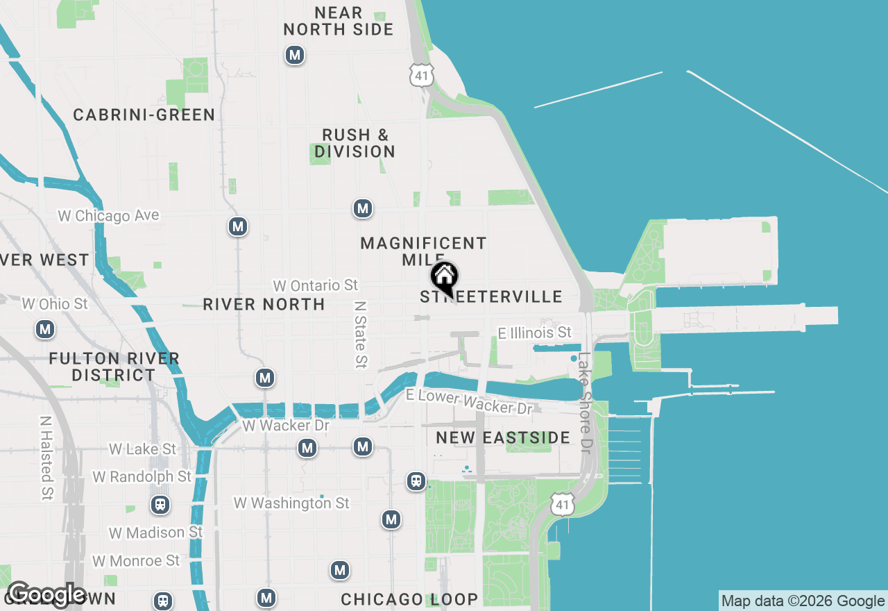 Map of 550 N Saint Clair Street #1201, Chicago, IL 60611