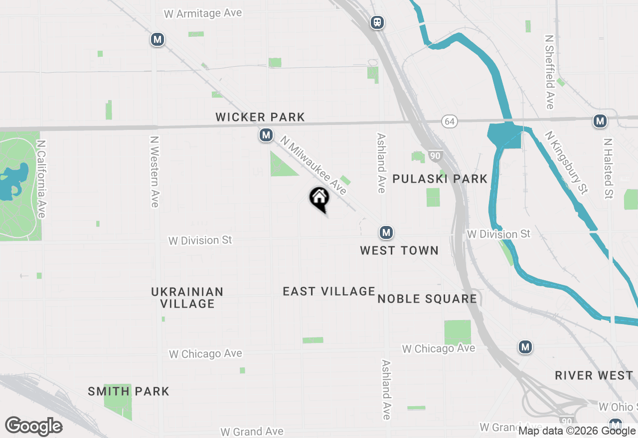 Map of 1237 N Honore Street #3S, Chicago, IL 60622