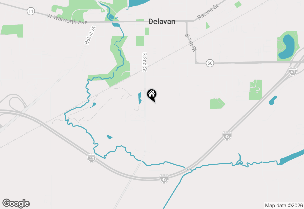 Map of 735 S Second St, Delavan, WI 53115