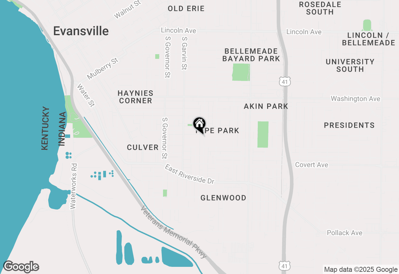 Map of 642 Jackson Avenue, Evansville, IN 47713
