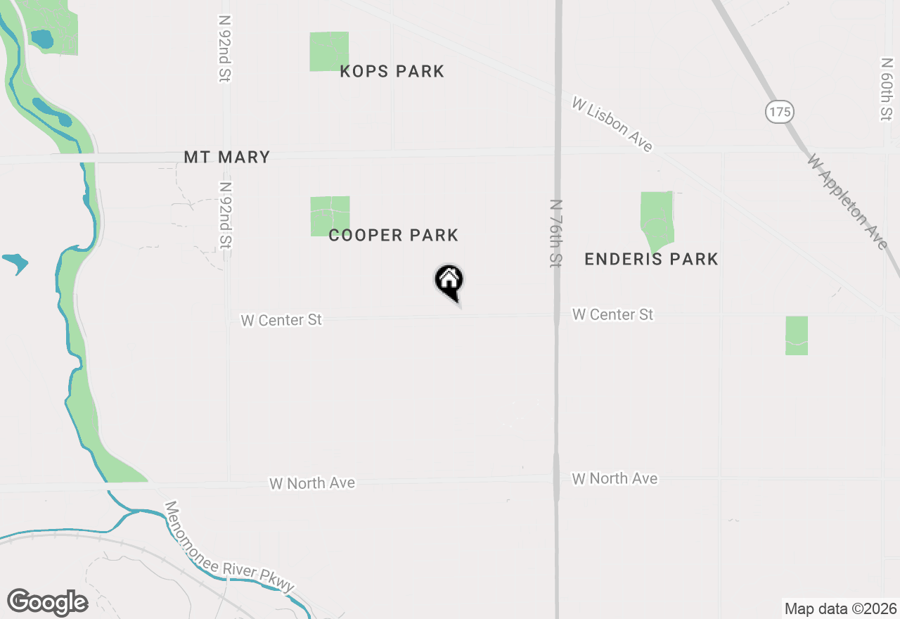 Map of 8104 W Center St, Milwaukee, WI 53222