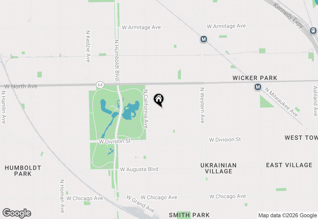 Map of 1406 N Washtenaw Avenue #3, Chicago, IL 60622