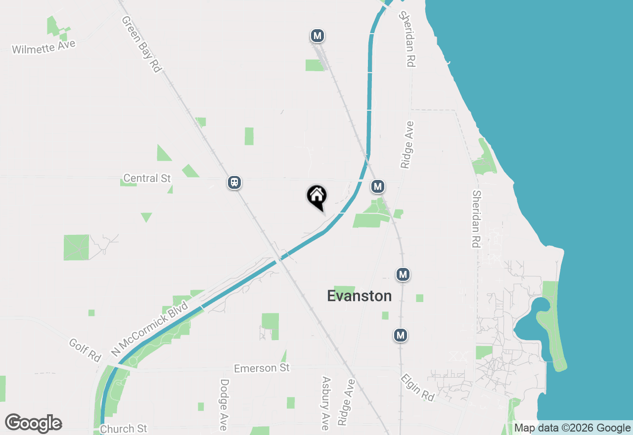Map of 1400 Lincoln Street, Evanston, IL 60201