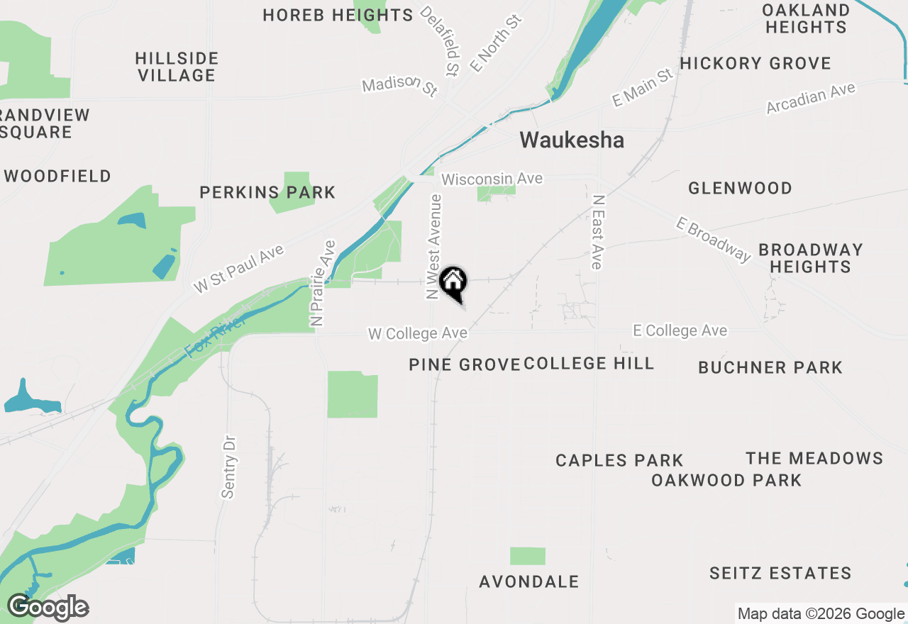 Map of 421 Central Ave #123&123.5, Waukesha, WI 53186