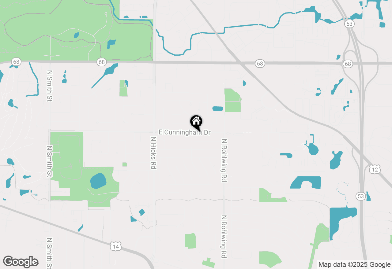 Map of 621 E Cunningham Drive, Palatine, IL 60074